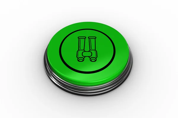 Binoculars button graphic on push button — Stock Photo, Image