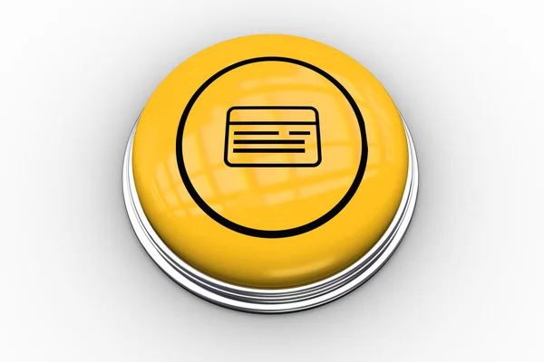 Credit card graphic on yellow push button — Stock Photo, Image