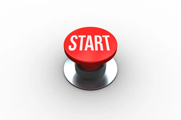 Start on digitally generated red push button — Stock Photo, Image