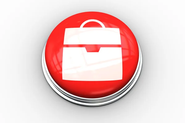 Shopping bag graphic on button — Stock Photo, Image