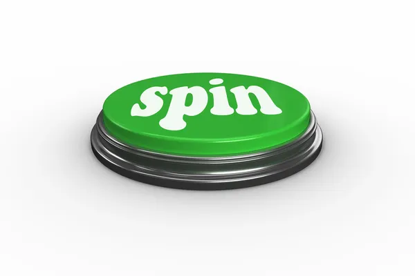 Spin on green push button — Stock Photo, Image