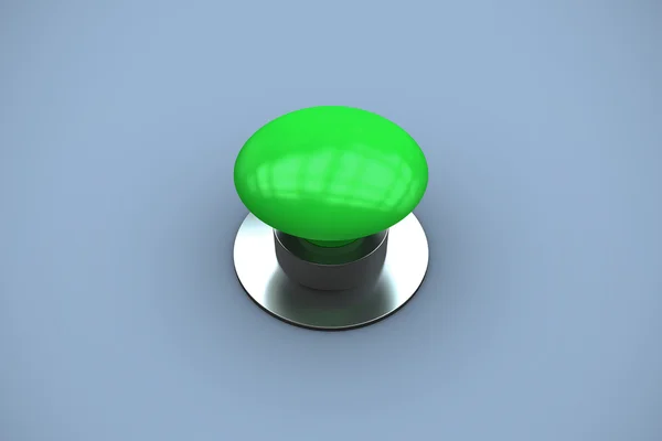 Composite image of digitally generated green push button — Stock Photo, Image