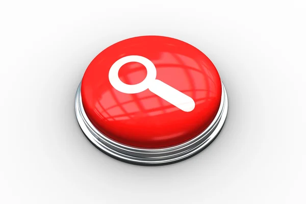 Composite image of magnifying glass graphic on button — Stock Photo, Image