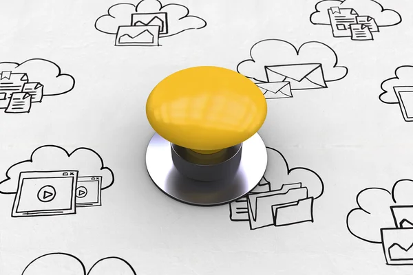 Yellow push button — Stock Photo, Image