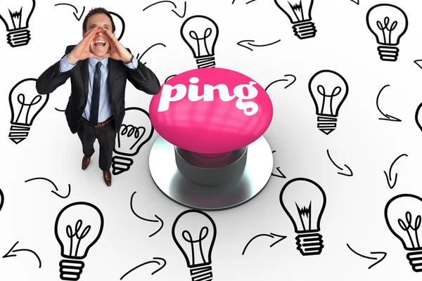 Ping contre bouton-poussoir rose — Photo