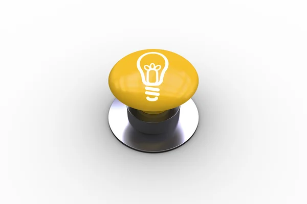 Light bulb graphic on push button — Stock Photo, Image