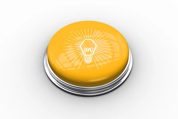 Light bulb graphic on button — Stock Photo, Image