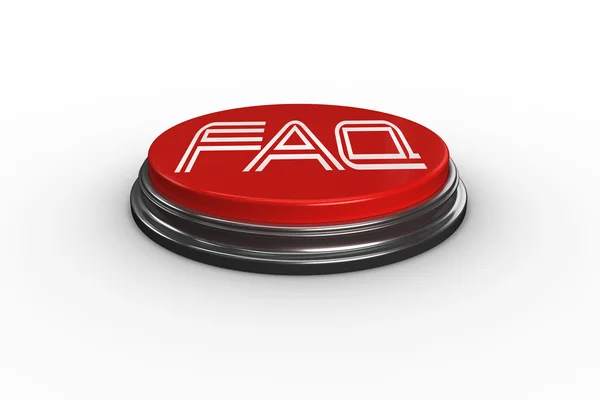 Faq against digitally generated red push button — Stock Photo, Image