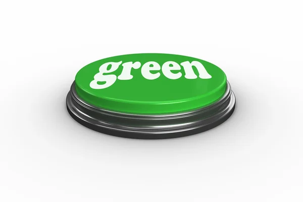Green against digitally generated green push button — Stock Photo, Image