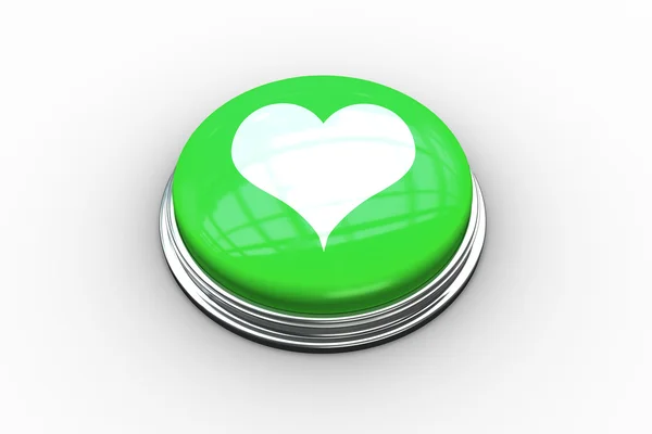 Gráfico cardíaco no botão — Fotografia de Stock
