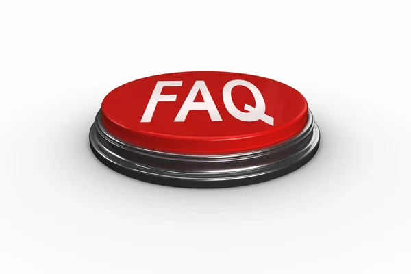 FAQ mot digitalt genererade röd tryckknapp — Stockfoto