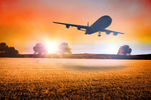 Airplane taking off — Stock Photo, Image