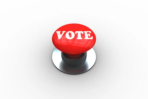 Stemmen op digitaal gegenereerde rode push-knop — Stockfoto