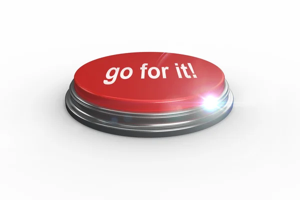 Go for it against digitally generated red push button — Stock Photo, Image