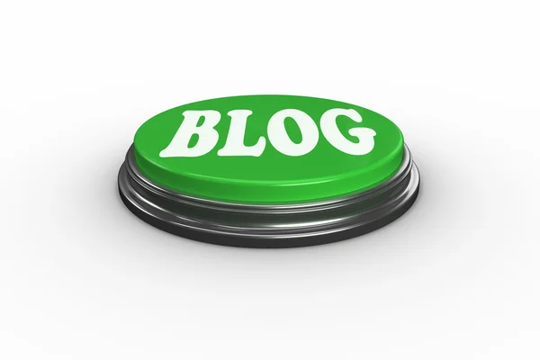 Blog on digitally generated green push button Stock Image