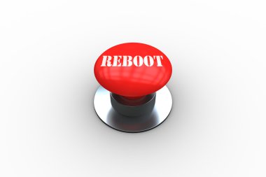 Reboot on digitally generated red push button clipart