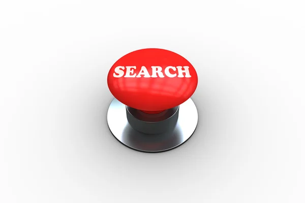 Search on digitally generated red push button — Stock Photo, Image