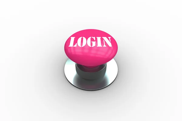 Inicie sessão no botão rosa — Fotografia de Stock