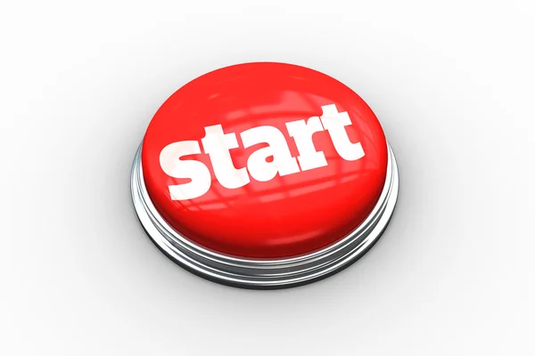 Start on digitally generated red push button — Stock Photo, Image