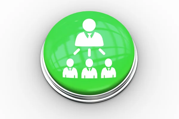 Company organisational chart graphic on button — Stock Photo, Image
