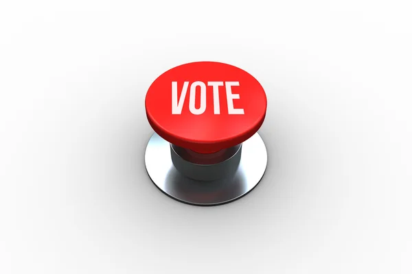 Голосувати на червоній кнопці — стокове фото