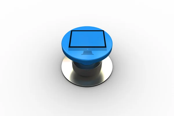 Computer screen graphic on push button — Stock Photo, Image