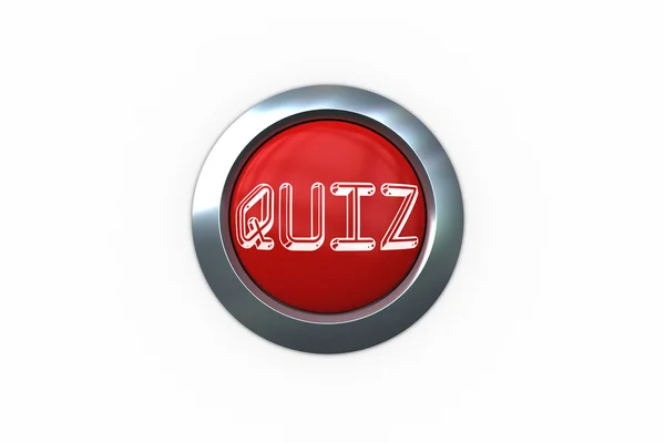 Quiz on red push button — Stock Photo, Image