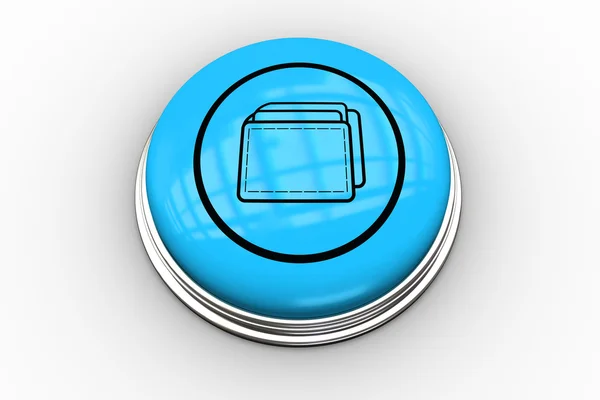 Folder graphic on blue button — Stock Photo, Image