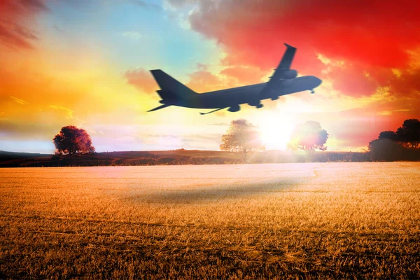 Airplane taking off — Stock Photo, Image