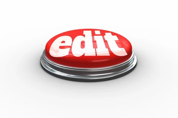 Edit on digitally generated red push button — Stock Photo, Image