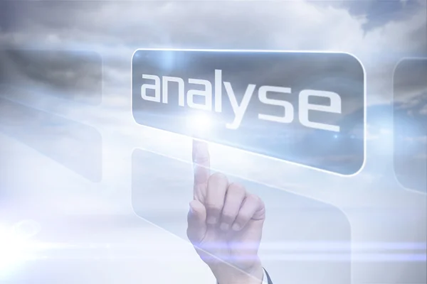 Businessman pointing to word analyse — Stock Photo, Image