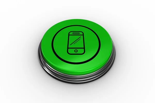 Smartphone graphic on push button — Stock Photo, Image