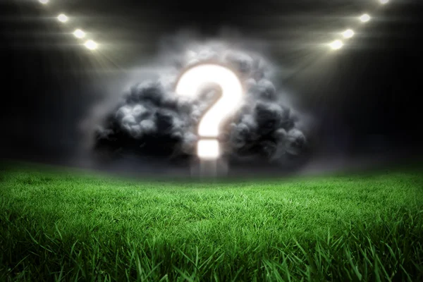 Question mark in grey cloud — Stock Photo, Image