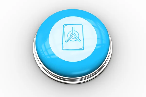 Locked vault graphic on blue button — Stock Photo, Image