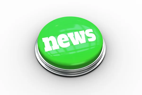 News on digitally generated green push button — Stock Photo, Image