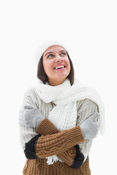 Pretty brunette in warm clothes — Stock Photo, Image