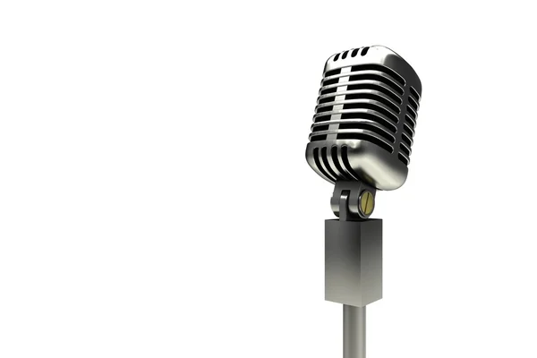 Digitaal gegenereerd retro chroom microfoon — Stockfoto