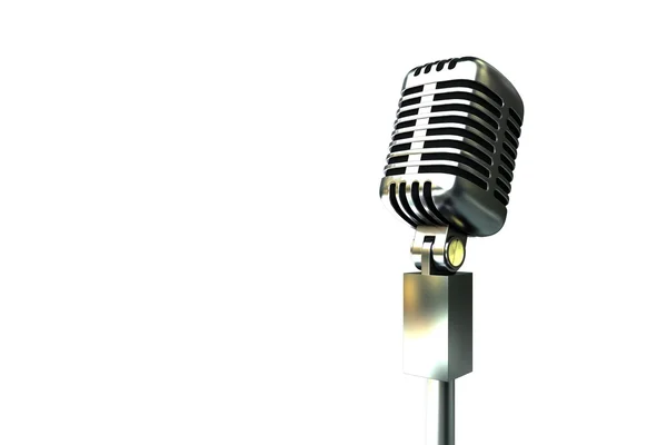 Microfone cromado retro gerado digitalmente — Fotografia de Stock