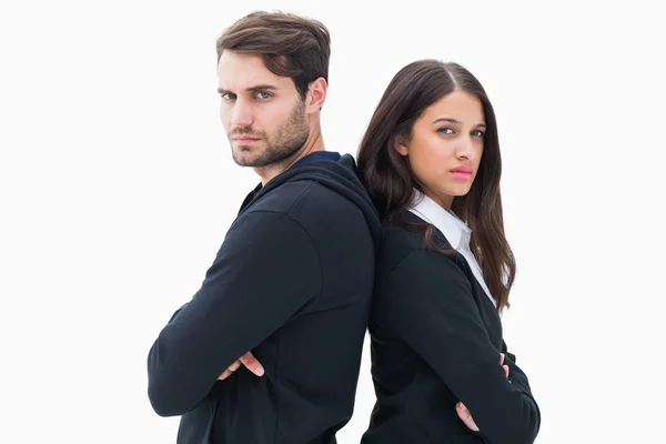 Ongelukkige paar niet spreken met elkaar zijn verbonden — Stockfoto