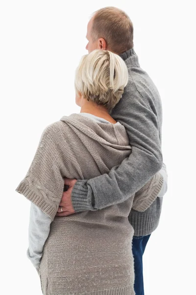 Happy mature couple in winter clothes — Stock Photo, Image