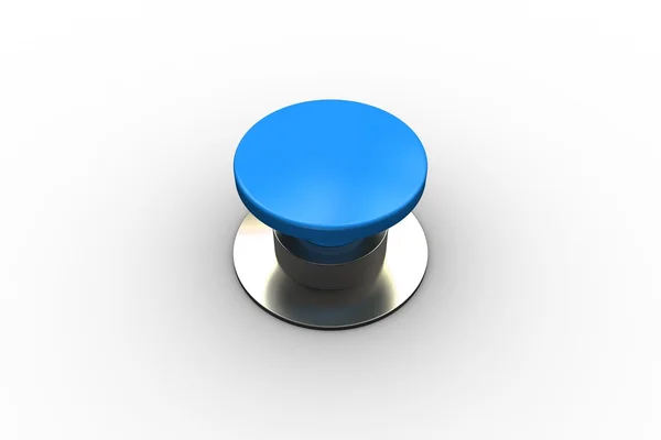 Digitally generated shiny blue push button — Stock Photo, Image