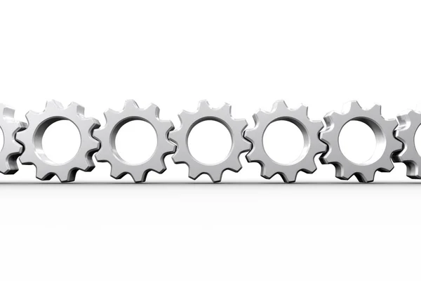 White cogs and wheels connecting — Stock Photo, Image