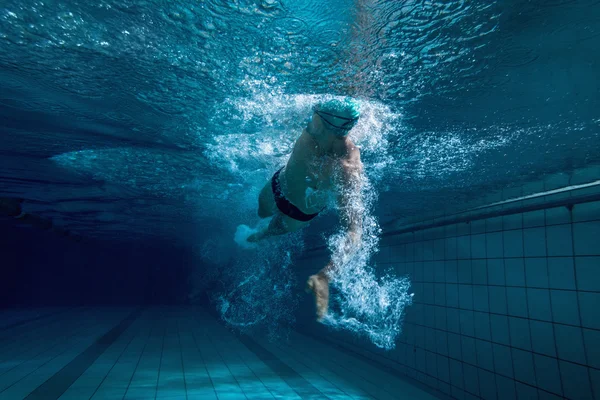 Fit swimmer training by himself — Stock Photo, Image