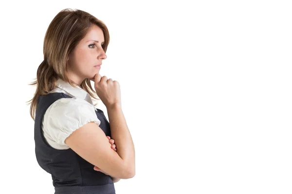 Side view of a thoughtful young businesswoman — Stock Photo, Image