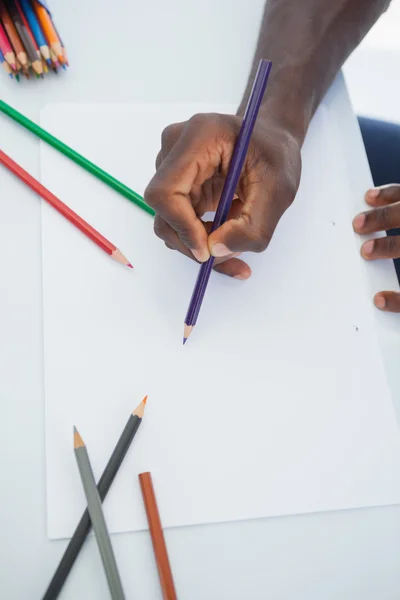 Desenho de homem com lápis de cor — Fotografia de Stock