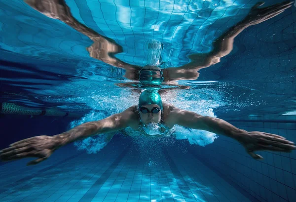 Fit swimmer training by himself — Stock Photo, Image