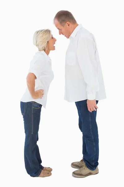 Angry older couple arguing with each other — Stock Photo, Image