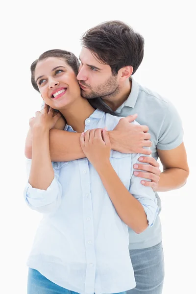 Cute couple hugging and smiling Royalty Free Stock Images
