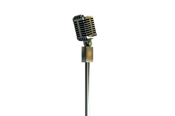 Digital erzeugtes Retro-Mikrofon auf Stativ — Stockfoto