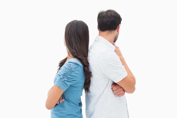 Upprörd par inte prata med varandra efter kampen — Stockfoto